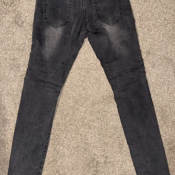 Balmain Distressed Black Skinny Jeans for Men